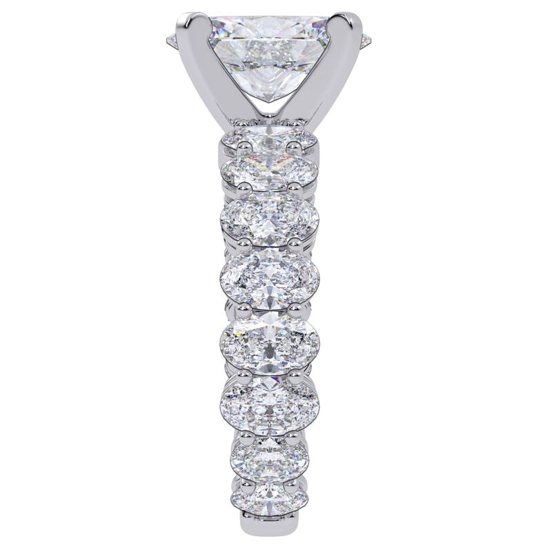 Oval Lab Grown 5ctw. Diamond With Vertical Oval Engagment Ring in 14k White Gold image number null